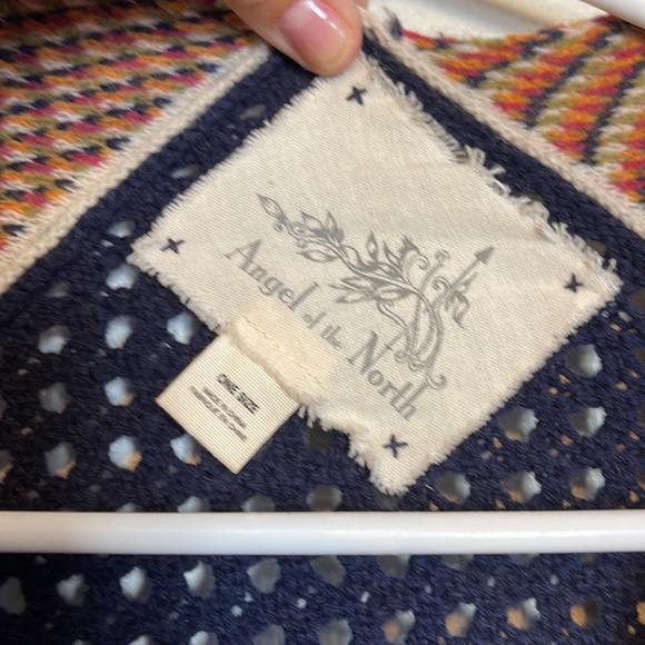 Anthropologie Boho Shawl made of 💯 Lambswool - Angel of the North - Picture 2 of 9